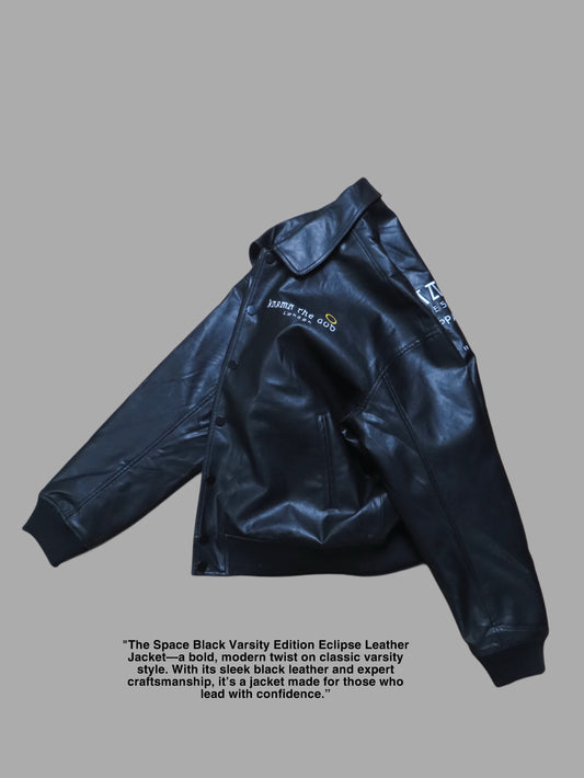 Space black varsity harington jacket